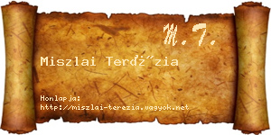 Miszlai Terézia névjegykártya